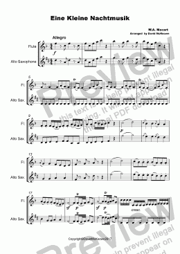 page one of Eine Kleine Nacht Musik Duet for Flute and Alto Saxophone