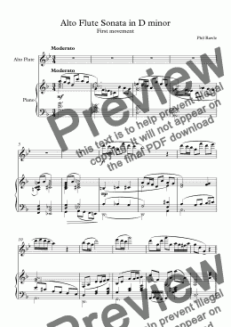 page one of Alto Flute Sonata in D minor