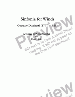 page one of Sinfonia for Winds (wind quintet)