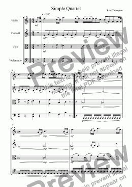 page one of String Quartet #4