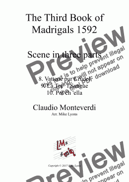 page one of Brass Quintet - Monteverdi Madrigals Book 3 - Scena 1 in 3 parts