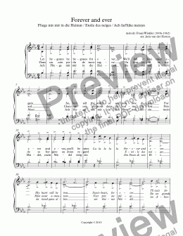 page one of Forever and ever / Ach lieflijke meisjes (choir SATB)