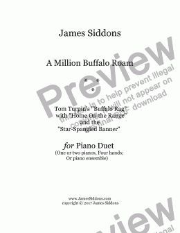 page one of A Million Buffalo Roam for Piano Duet or Ensemble