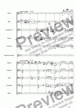 page one of Violin Concerto in D Major: mvt. 2