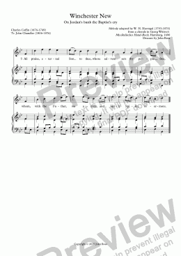 page one of Winchester New (On Jordan's bank the Baptist's cry) - Descant no.1