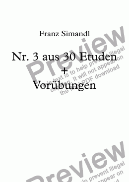 page one of Nr. 3 aus 30 Etuden + Vorübungen