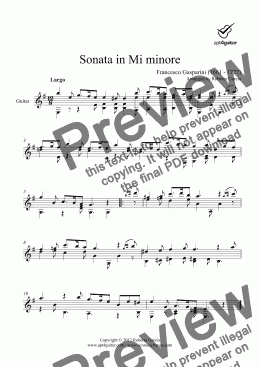 page one of Sonata in Mi minore for solo guitar