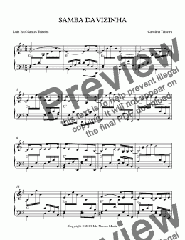 page one of SAMBA DA VIZINHA1 - Full Score