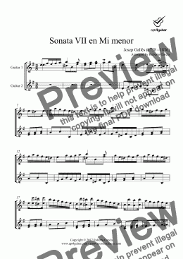 page one of Sonata VII en Mi menor for guitar duet