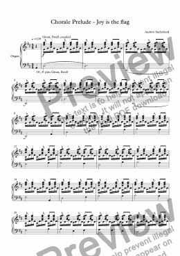 page one of Chorale Prelude - Joy is the flag