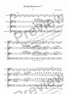 page one of String Quartet no. 5