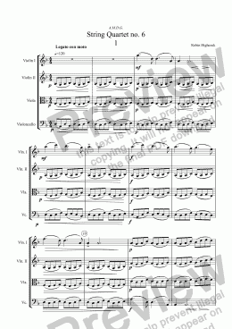 page one of String Quartet no. 6 