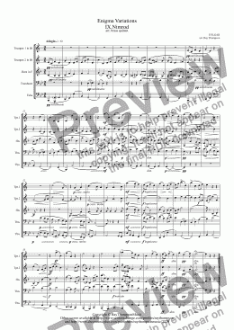 page one of Elgar: Enigma Variations Op.36 No. IX.Nimrod - brass quintet