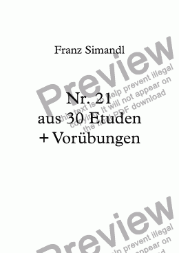 page one of Nr. 21 aus 30 Etuden + Vorübungen