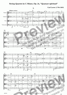 page one of String Quartet in C Minor, Op. 26, "Quatuor spirituel"