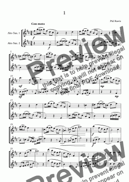 page one of Four Alto Sax Duets - No.1