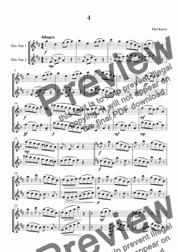 page one of Four Alto Sax Duets - No.4