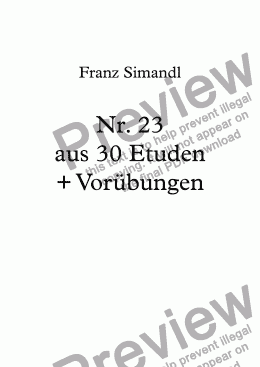 page one of Nr. 23 aus 30 Etuden + Vorübungen