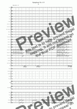 page one of Symphony No 115 3rd movt.