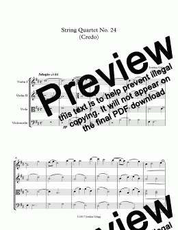 page one of String Quartet No. 24 (Credo)