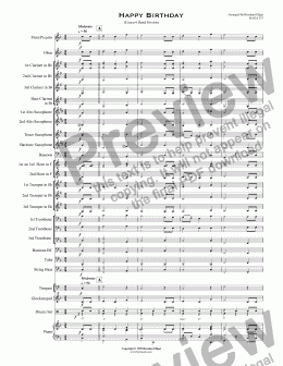 page one of Happy Birthday (Concert Band Version)