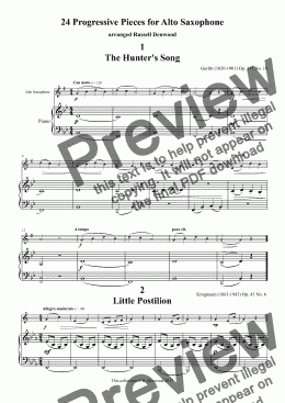 page one of Denwood - 24 Progressive Pieces for Alto Saxophone & Piano