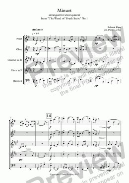 page one of Minuet (Wand of Youth Mini-Suite No.3)