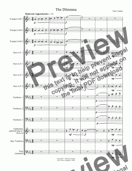 page one of The Dilemma (Brass Choir)