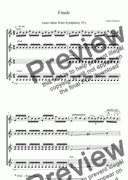 page one of Finale  (uses ideas from Symphony #1)