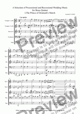 page one of A Selection of Processional and Recessional Wedding Music for Brass Quintet - brass quintet
