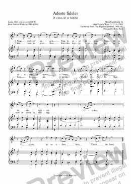 page one of Adeste Fideles (O come, all ye faithful) - Descant