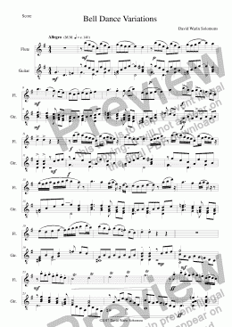 page one of Bell Dance Variations for flute and guitar