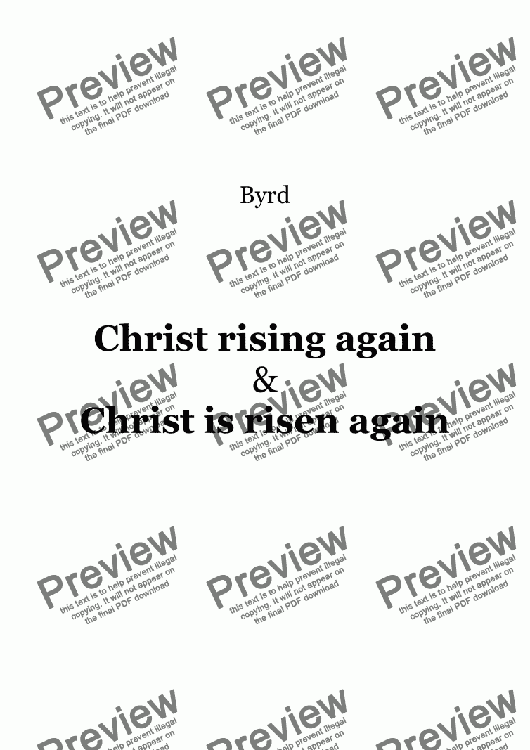page one of Christ rising again & Christ is risen again