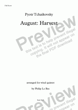 page one of August: Harvest