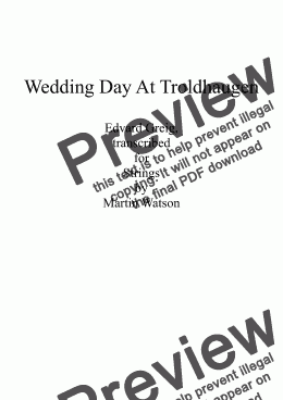 page one of Wedding Day At Troldhaugen for String Quartet/String Orchestra