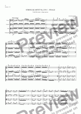 page one of STRING QUARTET No.2 IN C (14 minutes) - FINALE Allegro giocoso 4-pages 1.35