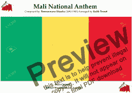 page one of Mali National Anthem "Pour l'Afrique et pour toi, Mali'' -  Le Mali for Brass Quintet