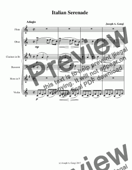 page one of Italian Serenade - Adagio