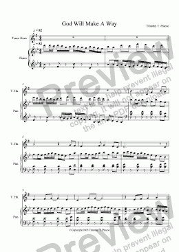 page one of God Will Make A Way (Tenor Horn Solo)