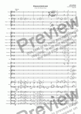 page one of Gwahoddiad (I Hear Thy Welcome Voice) - Orchestra with SATB Choir