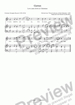 page one of Gartan (Love came down at Christmas) - Reharmonization & descant