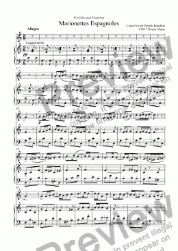 page one of Cui - Marionettes Espagnoles for violin and Piano