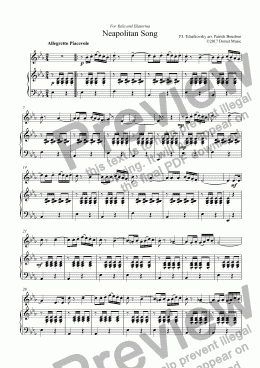 page one of Tchaikovsky - Neapolitan Song for Violin and Piano