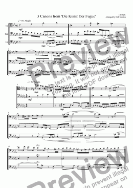 page one of 3 Canons from 'A Musical Offering'