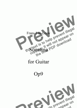 page one of Sonatina for Guitar