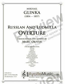 page one of Glinka - Russlan und Ludmilla Overture