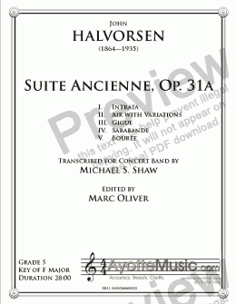 page one of Halvorsen - Suite Ancienne