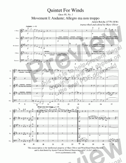 page one of Reicha - Quintet for Winds Op. 88 No. 1