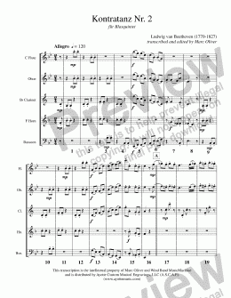 page one of Beethoven - Kontratanz No. 2