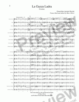 page one of Rossini - Overture to La Gazza Ladra